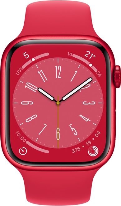 Умные часы Apple Watch Series 8 GPS + Cellular 45mm RED Aluminium Case with RED Sport Band - Regular, красный