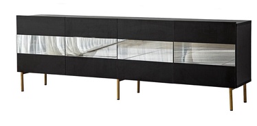 TV staliukas Kalune Design Leon, aukso/pilkas, 180 cm x 35 cm x 59 cm