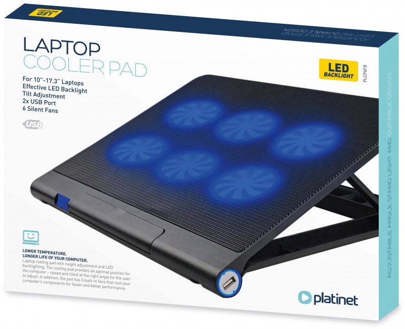 Вентилятор ноутбука Platinet PLCP6FB, 39.6 см x 29.6 см x 2.1 см