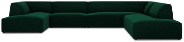 Kampinė sofa Micadoni Home Ruby Panoramic 7 Seats, tamsiai žalia, dešininė, 366 x 273 cm x 69 cm
