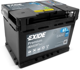 Akumulators Exide Premium EA612, 12 V, 61 Ah, 600 A