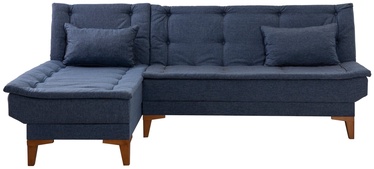 Stūra dīvāns Hanah Home Santo, tumši zila, kreisais, 186 x 225 cm x 86 cm