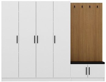 Гардероб для прихожей Kalune Design Noah 8291, белый, 35 см x 270 см x 210 см