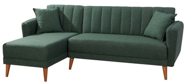 Угловой диван Kalune Design Aqua Kose, темно-зеленый, левый, 225 x 150 см x 85 см