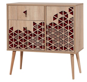 Kummut Kalune Design Verybox 122, punane/tamm, 40 x 90 x 90 cm