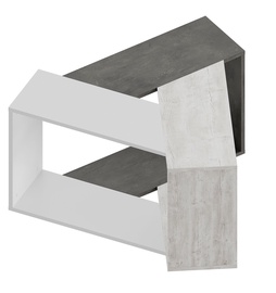 Kafijas galdiņš Kalune Design Trio, balta/pelēka, 1000 mm x 980 mm x 520 mm