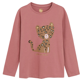 Krekls ar garām piedurknēm, meitenēm Cool Club Wild Heart CCG2712419, brūna/rozā, 92 cm