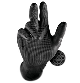 Рабочие перчатки одноразовые Grippaz 246, для взрослых, нитрил, черный/oранжевый/, M, 50 шт.