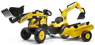 Pedaalidega auto Falk Pedal Backhoe With Trailer, kollane