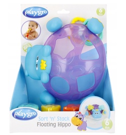 Vannas istabas rotaļlietu komplekts Playgro Hippo Sort & Stack, daudzkrāsaina
