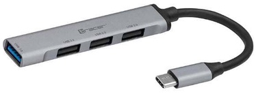 USB-разветвитель Tracer USB-C - 4 x USB USB-C male, 4 x USB female, серый