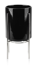 Цветочный горшок Mondex Neva HTYE8812, керамика/металл, Ø 13 см, черный