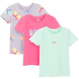 Marškinėliai pavasariui/vasarai, mergaitėms Cool Club CCG2810952-00, žalia/rožinė/violetinė, 116 cm, 3 vnt.