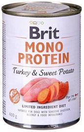 Влажный корм для собак Brit Mono Protein Turkey & Sweet Potato, индюшатина/сладкая картошка, 0.4 кг