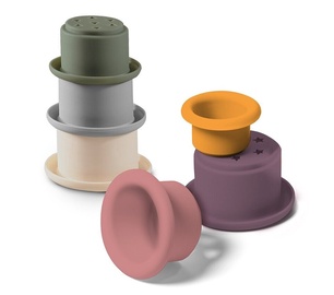 Набор игрушек для купания BabyOno Educational Toy Cup Into Cup, многоцветный, 6 шт.