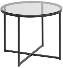 Kafijas galdiņš Actona Cross, caurspīdīga/melna, 550 mm x 550 mm x 450 mm