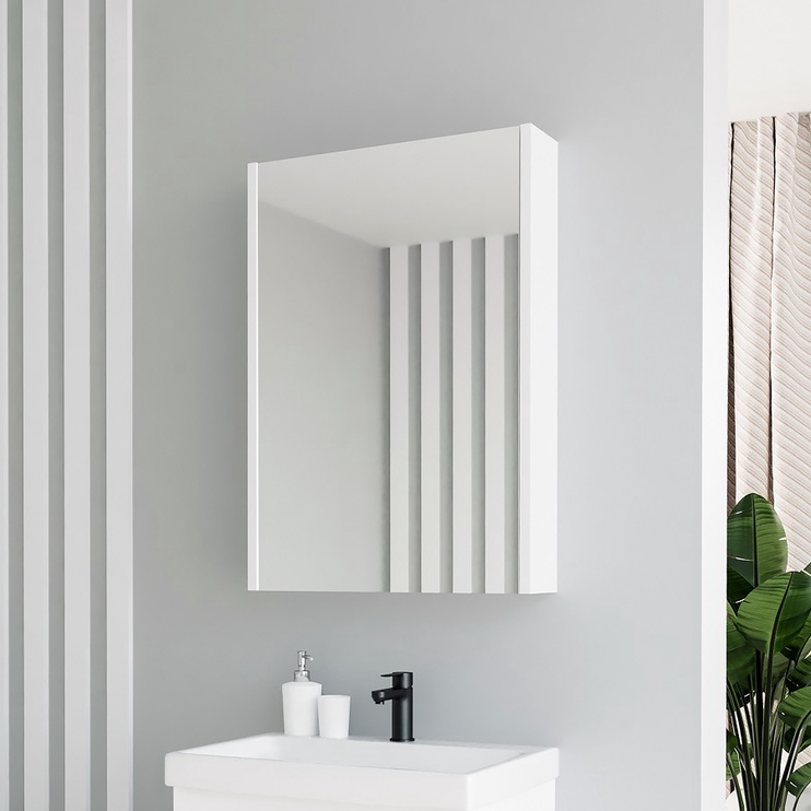 Подвесной шкафчик для ванной с зеркалом Domoletti SV50A-5, белый, 14 см x 48 см x 68 см