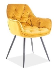 Стул для столовой Cherry Velvet, блестящий, желтый, 43 см x 57 см x 87 см