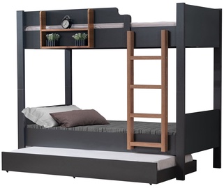 Divstāvīga gulta Kalune Design Asya-Y 106DNV1277, balta/antracīta, 106 x 206 cm