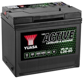 Akumulators Yuasa L26-80, 12 V, 80 Ah, 560 A