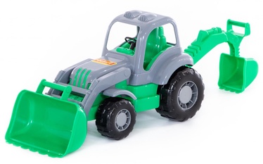 Игрушечный трактор Wader-Polesie Mighty 45065, зеленый/серый