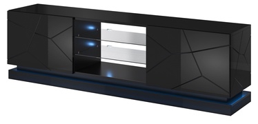 TV-laud Cama Meble QIU 200, must, 200 cm x 42 cm x 57 cm