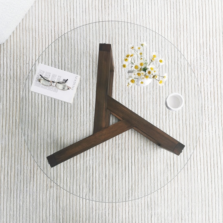 Журнальный столик Kalune Design Miro, ореховый, 75 см x 75 см x 40 см