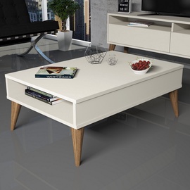 Kafijas galdiņš Kalune Design Best, smilškrāsas, 900 mm x 600 mm x 346 mm