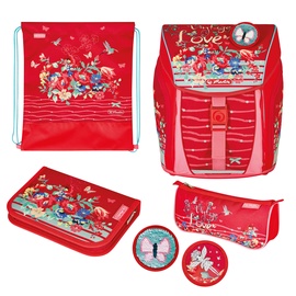 Школьный рюкзак Herlitz Vintage Love, красный, 22 см x 32 см x 38 см