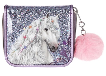 Кошелек Depesche Miss Melody, серебристый/фиолетовый, 30 мм x 120 мм x 100 мм