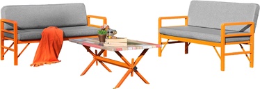 Välimööbli komplekt Kalune Design Pandora 2-2-S, oranž/hall, 1-4 istekohta