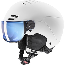 Slidinėjimo šalmas Uvex Rocket JR Visor, baltas, 54-58 cm