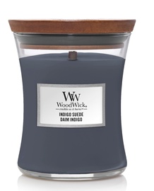 Küünal lõhna WoodWick Indigo Suede, 65 h, 275 g, 100 mm x 120 mm