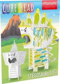 Papīra figūru izgatavošanas komplekts Monumi Cube Head Stegosaurus 487094, balta