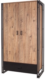 Skapis Kalune Design Cosmo Alter, melna/priežu, 110 cm x 55 cm x 200 cm