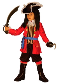 Kostüüm lastele Widmann Pirate Captain, must/punane, polüester, 140 cm