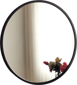 Spogulis Kalune Design Siyah Metal Cerceve Yuvarlak Ayna A709, stiprināms, 60 cm x 60 cm