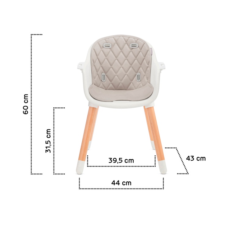 Maitinimo kėdutė KinderKraft Sienna, pilka