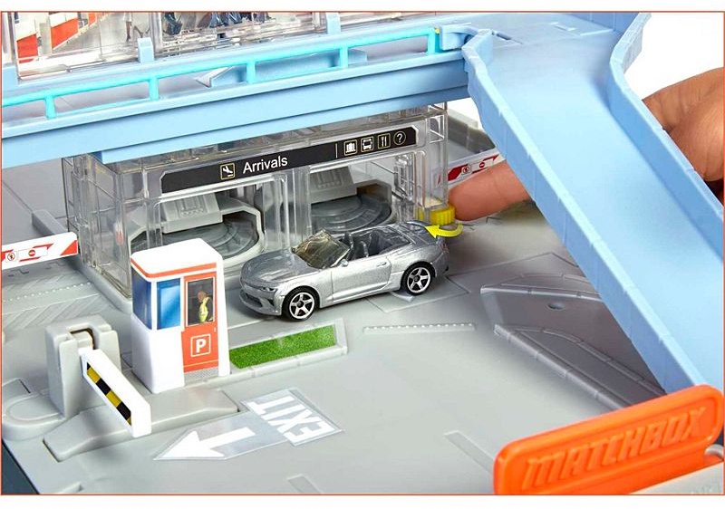 Transporta rotaļlietu komplekts Mattel Matchbox Action Drivers Airport Adventure HCN34, daudzkrāsains