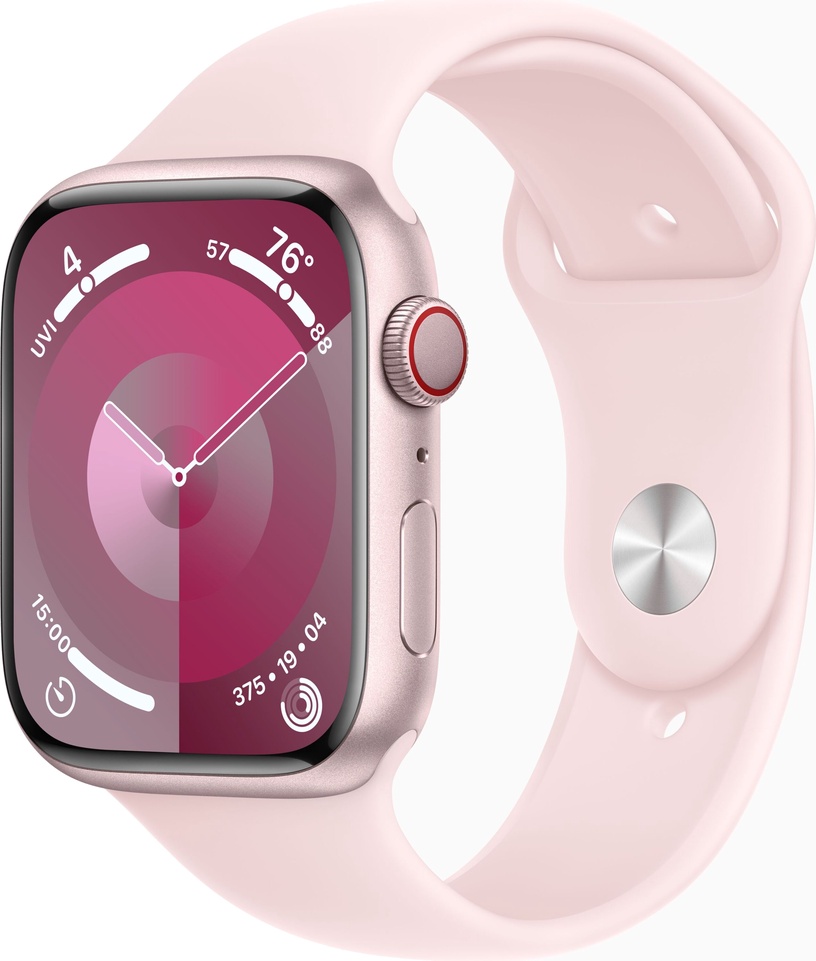 Умные часы Apple Watch Series 9 GPS + Cellular 45mm Pink Aluminium Light Pink Sport Band S/M, розовый