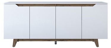 Komoda Kalune Design GD102 - 1874, balta/riešuto, 45 x 180 cm x 78.6 cm