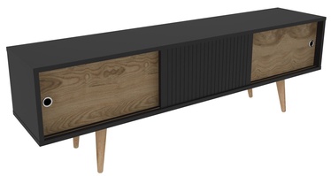 TV galds Kalune Design Ecrin, ozola/antracīta, 34.5 cm x 160 cm x 45 cm