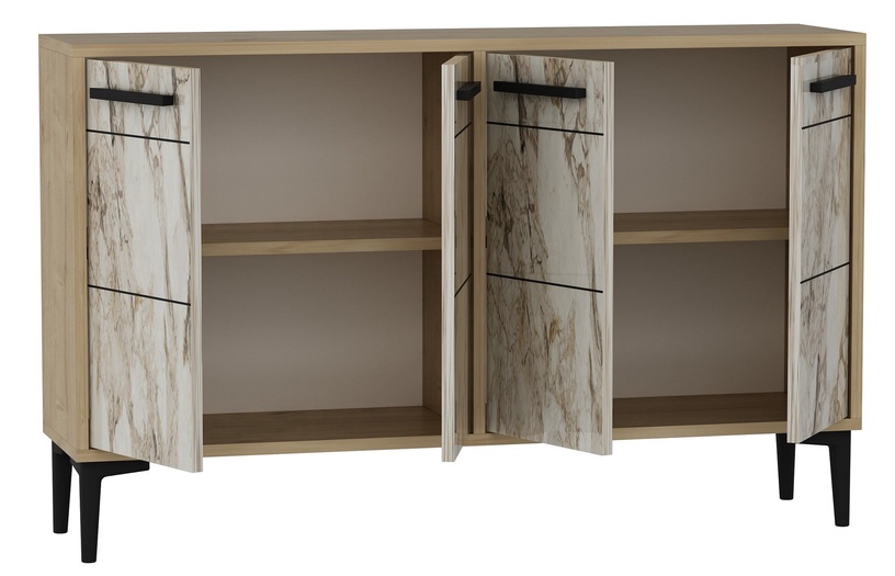 TV-laud Kalune Design Stria, tamm/marmor, 120 cm x 30 cm x 75 cm