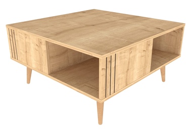Журнальный столик Kalune Design Ronas, дубовый, 89.6 см x 89.6 см x 46.5 см