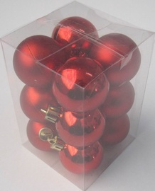 Jõulupuu ehe Christmas Touch CW4G12-811C, punane, 60 mm, 12 tk