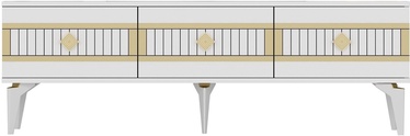 ТВ стол Kalune Design Nora, золотой/белый, 150 см x 30 см x 45.6 см