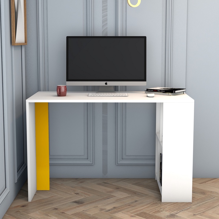 Galds Kalune Design Lima, balta/dzeltena