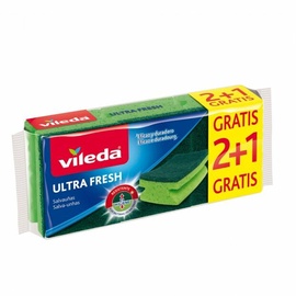 Губка для чистки Vileda UltraFresh, зеленый, 3 шт.
