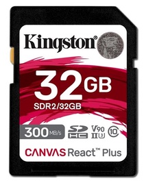 Mälukaart Kingston Canvas React Plus, 32 GB, 300 Mb/s - 260 Mb/s