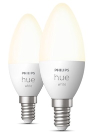 Лампочка Philips Hue LED, B39, теплый белый, E14, 5.5 Вт, 470 лм, 2 шт.